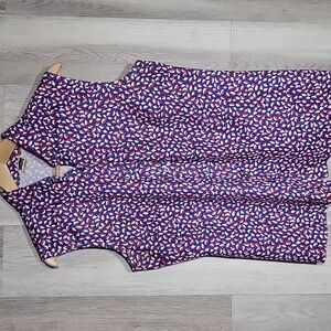 🛍Vintage Sears The Shirt Womens 18 Sleeveless Blouse Perma Prest Colorful‎ 80s